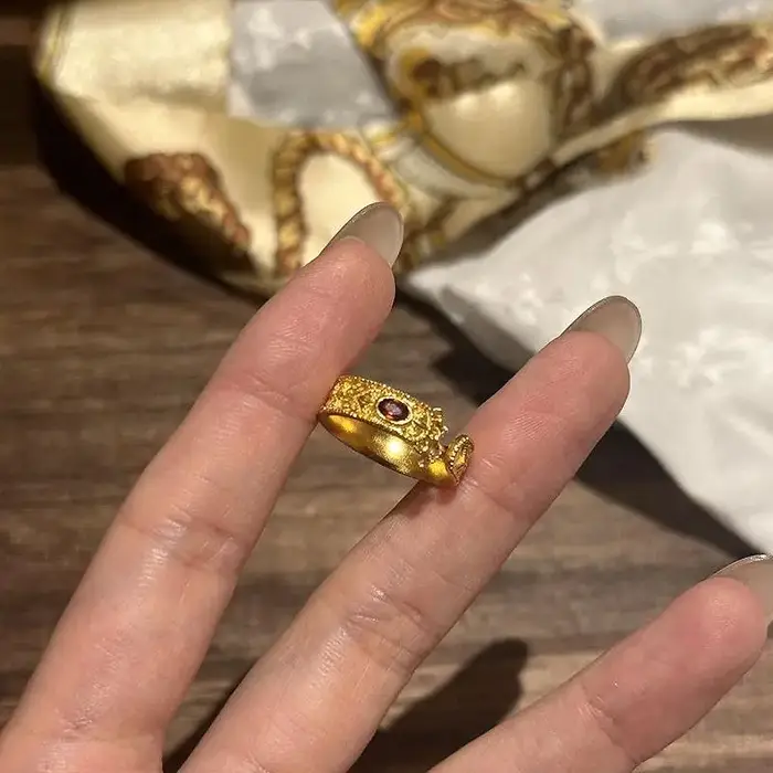 Bague en rubis style palais Vintage pour femmes