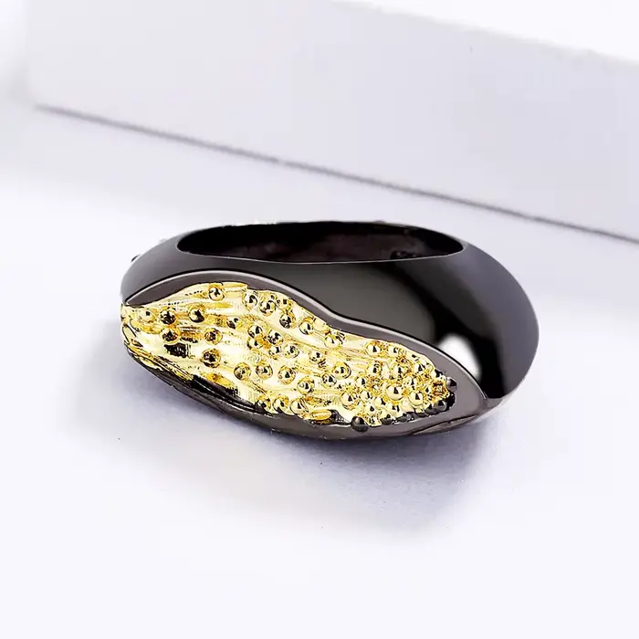 Bague rétro géométrique en or noir pour dames, bijoux créatifs, mode simple, cadeau de fête ORY, ada