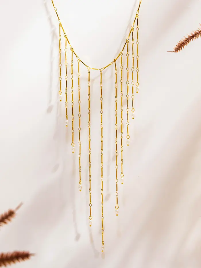 Collier à franges en cascade pour femmes
