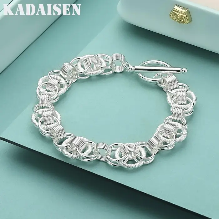 Bracelet à vis en argent sterling 925 pour femme et homme, bijoux de mode pour fiançailles, cadeaux