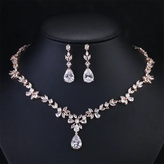 ZAKOL marque de luxe AAA Zircon boucles d'oreilles collier ensemble de bijoux magnifique cristal dubaï