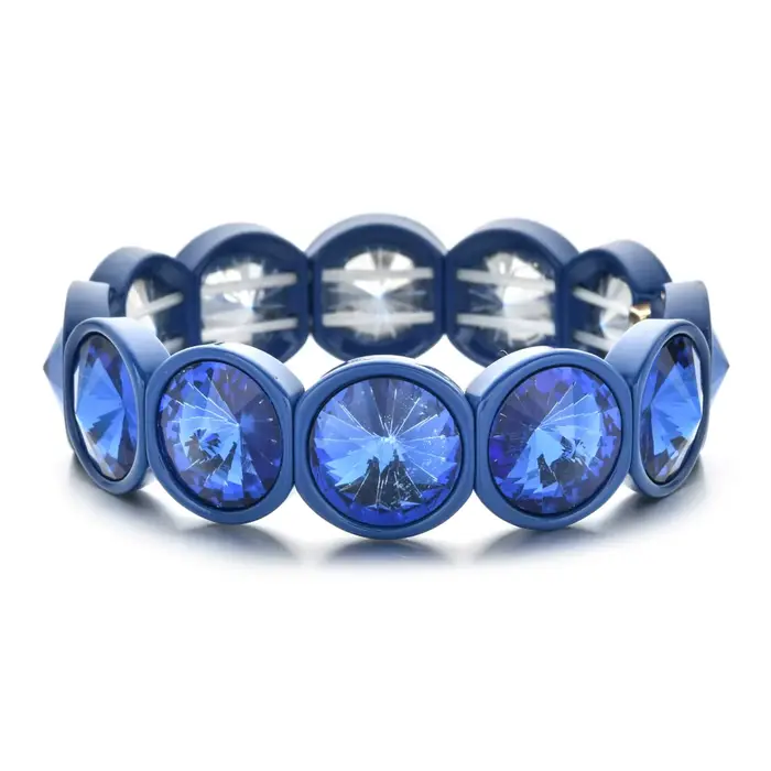 ZMZY fait à la main Vintage Boho grand cristal élastique Bracelet émail extensible manchette Bracele