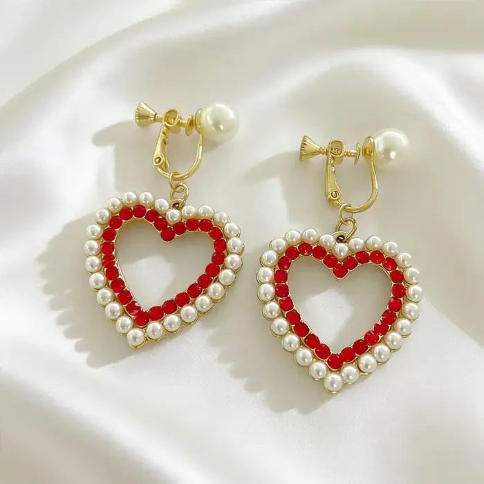 No Piercing oreille Clips femmes-Rétro français blanc pétale fleur larme perle pince sur boucles d'oreilles élégant doux quotidien fête bijoux