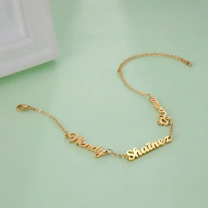 Bracelet personnalisé familial en acier inoxydable avec nom pour femmes hommes couple amie sœur mère père occasions spéciales cadeaux personnalisés