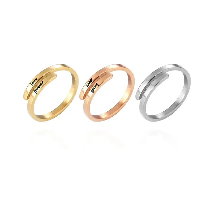 Bague de Couple sculptée personnalisée