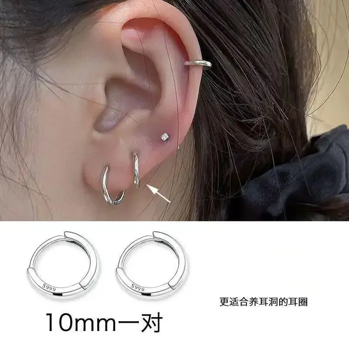 3 paires de boucles d'oreilles Huggie minimalistes en acier inoxydable pour femmes, couleur or, peti