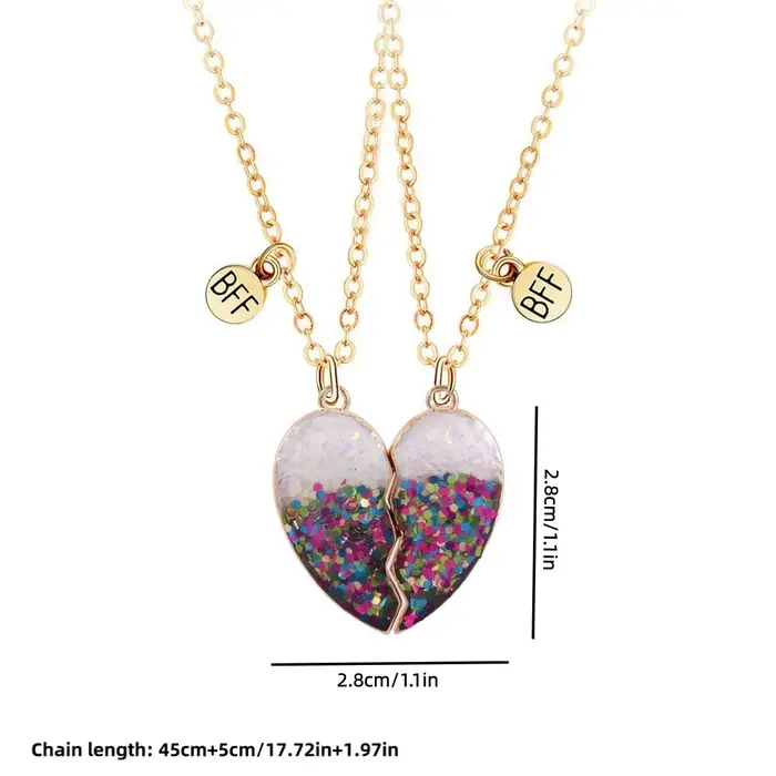 Colliers en forme de cœur avec sequins pour femmes amies occasions spéciales à offrir anniversaires fantaisie moderne