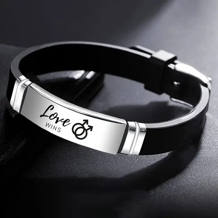 Bracelet plaqué argent pour lesbiennes et genci