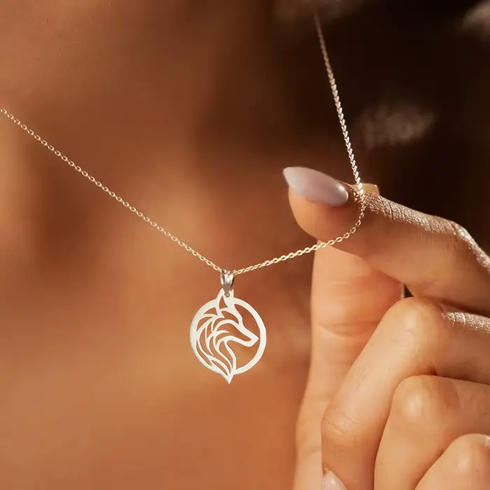 Colliers avec pendentif loup pour femmes et hommes, en acier inoxydable, bijoux animaux uniques, ras