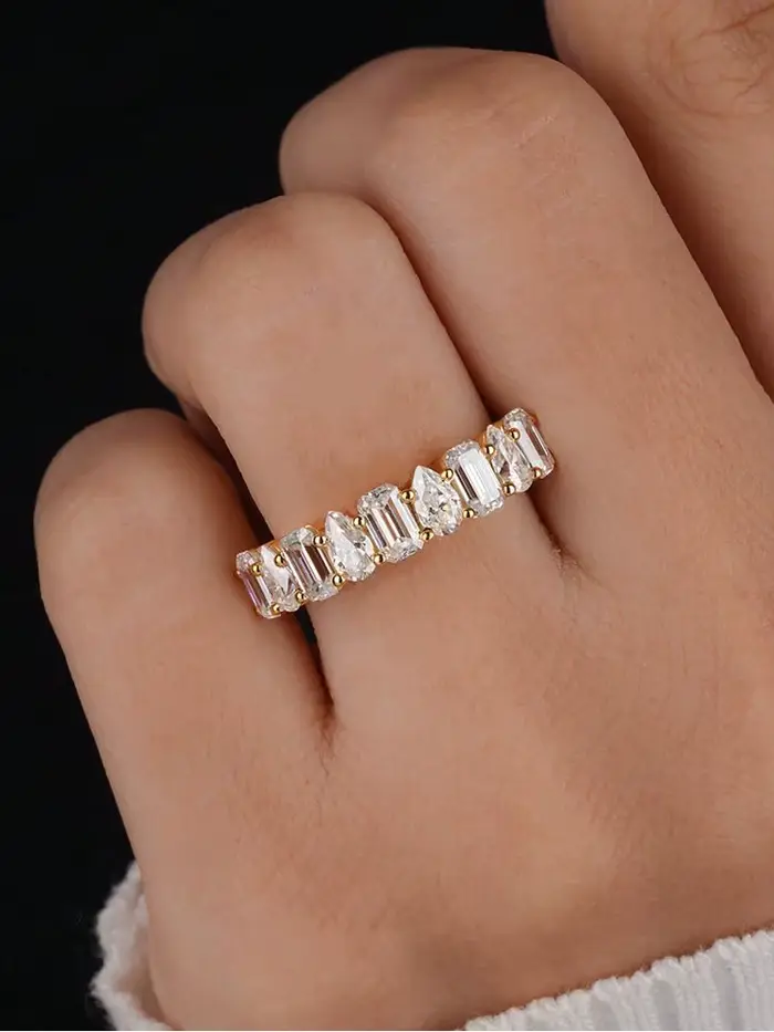 Bague en argent Sterling 925 pour femmes, magnifique, classique, rectangulaire, poire, Zircon, fiançailles, mariage, mode, bijoux fins de haute qualité