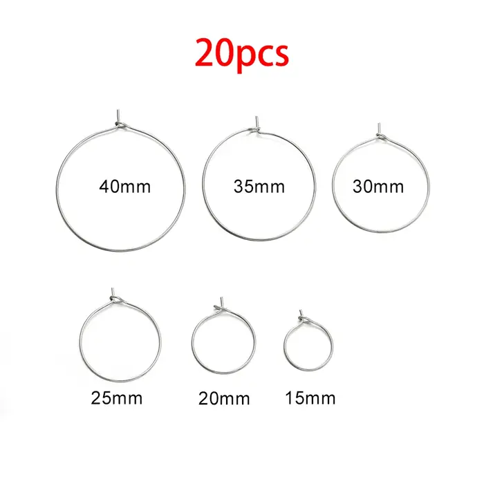 Boucles d'oreilles en fil de grand cercle en acier inoxydable doré, 20 pièces/lot, boucles d'oreille