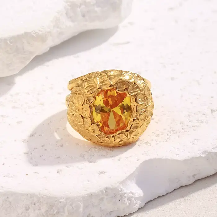 La. Bague fleur Muses avec Zircon brillant de luxe