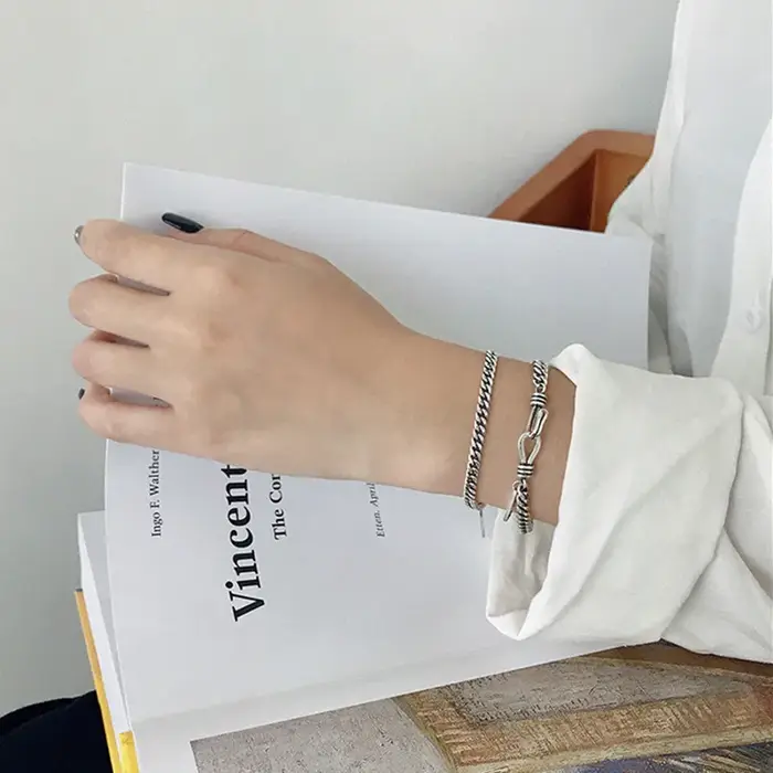 ANENJERY lune étoile Imitationn perle Bracelet à breloques 925 argent Sterling dégradé pierre