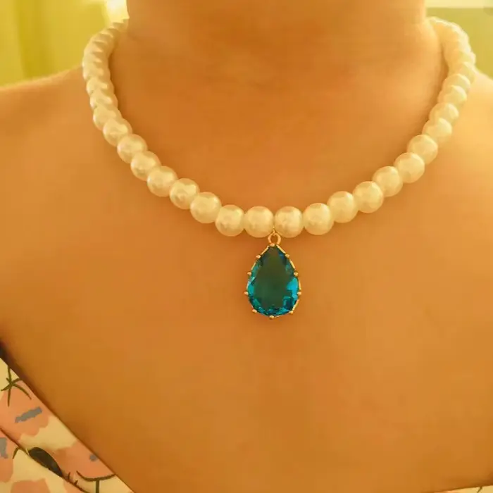 YWZIXLN 2021 tendance bijoux élégants mariage grand collier de perles pour les femmes mode blanc Imitation perle collier ras du cou N0179