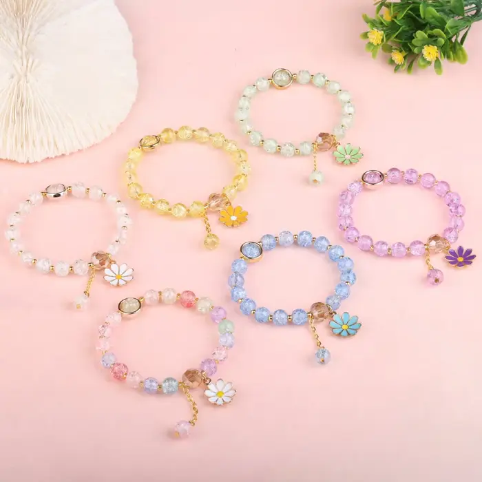 Bracelet porte-bonheur en cristal pop-corn