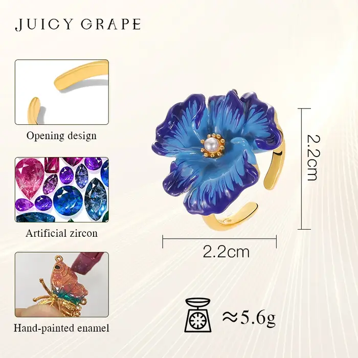 Bague Orchidée en Or 18 carats Juicy Grape pour Femme
