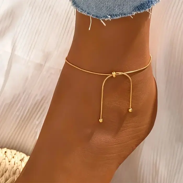 Nouveau Bracelet de cheville à chaîne réglable Simple pour femmes