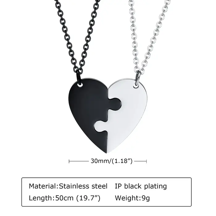 Colliers d'amitié BFF personnalisables en acier inoxydable avec pendentif cœur pour femmes pour toutes les occasions spéciales