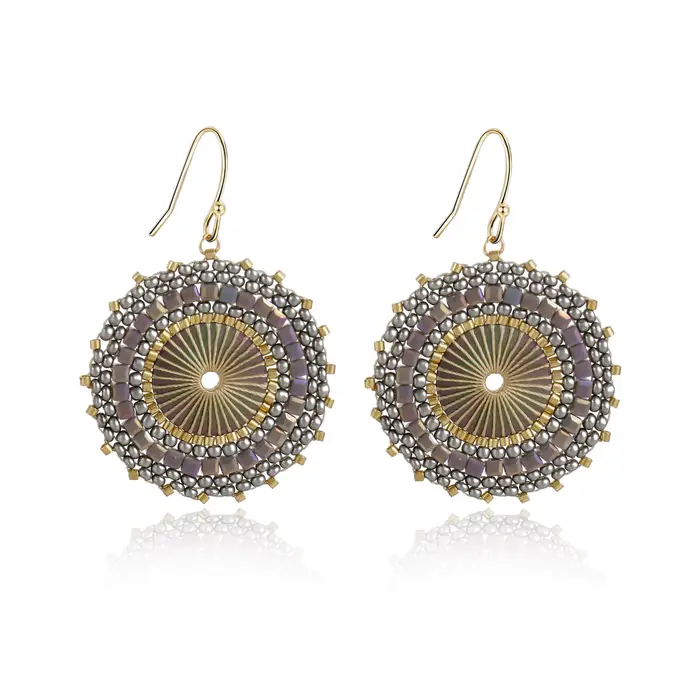 Boucles d'oreilles Boho en perles pour femmes, perles de rocaille en cristal, rondes faites à la main, bijoux Vintage, cadeau, accessoires de mode