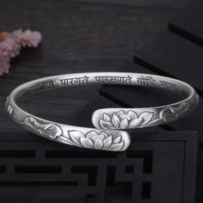 XIYANIKE Vintage Thai argent fleur de Lotus manchette Bracelet pour femmes fille ethnique mode nouve