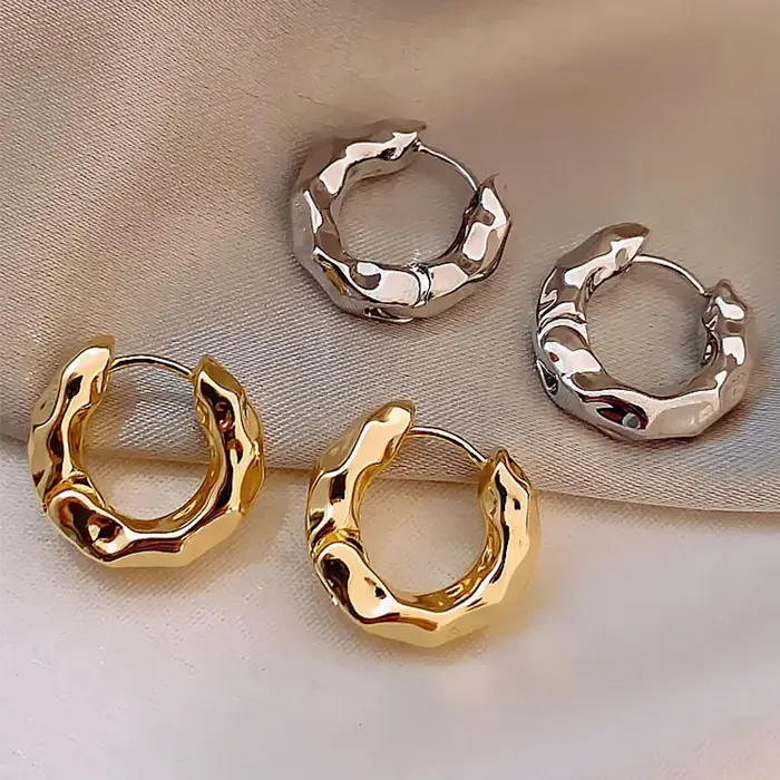 Boucles d'oreilles créoles en argent sterling 925