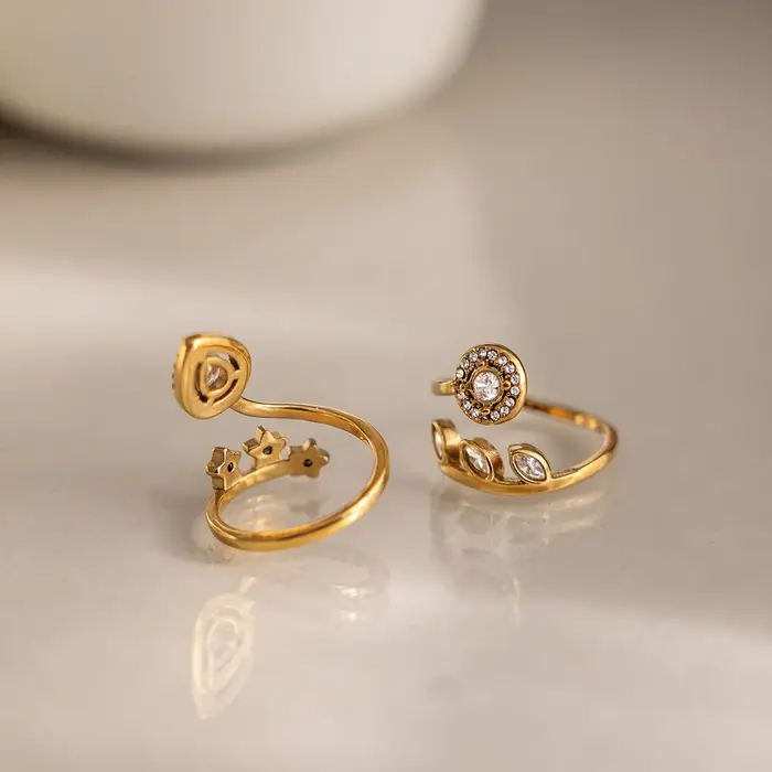 Bague Zora en or 18 carats plaqué PVD