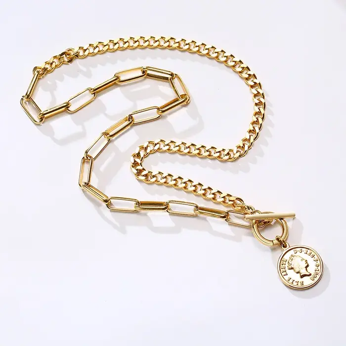 Collier en chaîne à trombone pour femmes