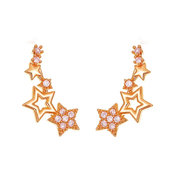 Boucles d'oreilles étoile en argent Sterling 925 et zircon pour femmes
