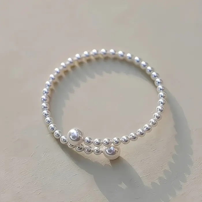 1 paire de Bracelets élégants en fausses perles pour femmes