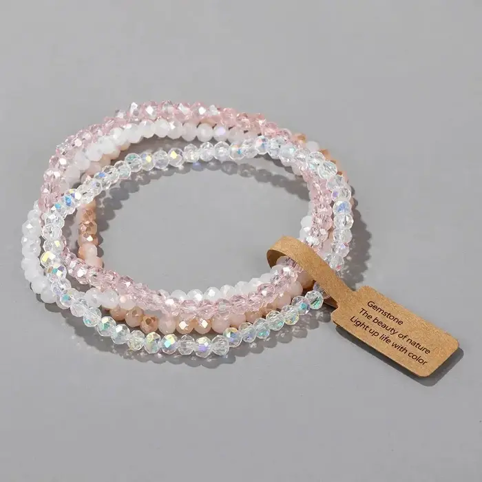 Ensemble de 4 pièces de perles de verre à facettes