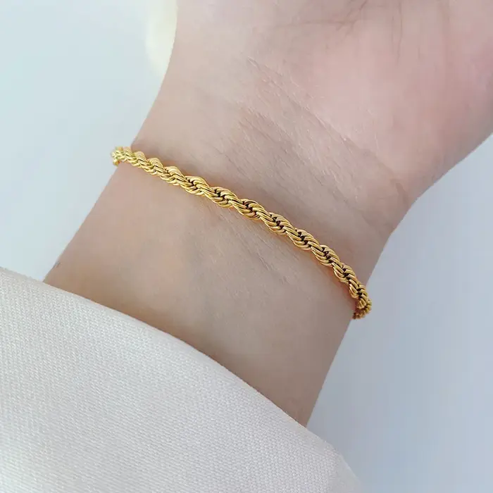 Bracelet en argent sterling 925 torsadé pour femmes et hommes mode minimaliste cadeau occasion spéciale