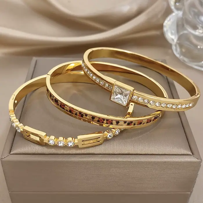 Bracelet fin à imprimé léopard tendance Greatera, style luxe léger, zirconium blanc carré, bracelet pour femmes, cadeaux Europe Amérique