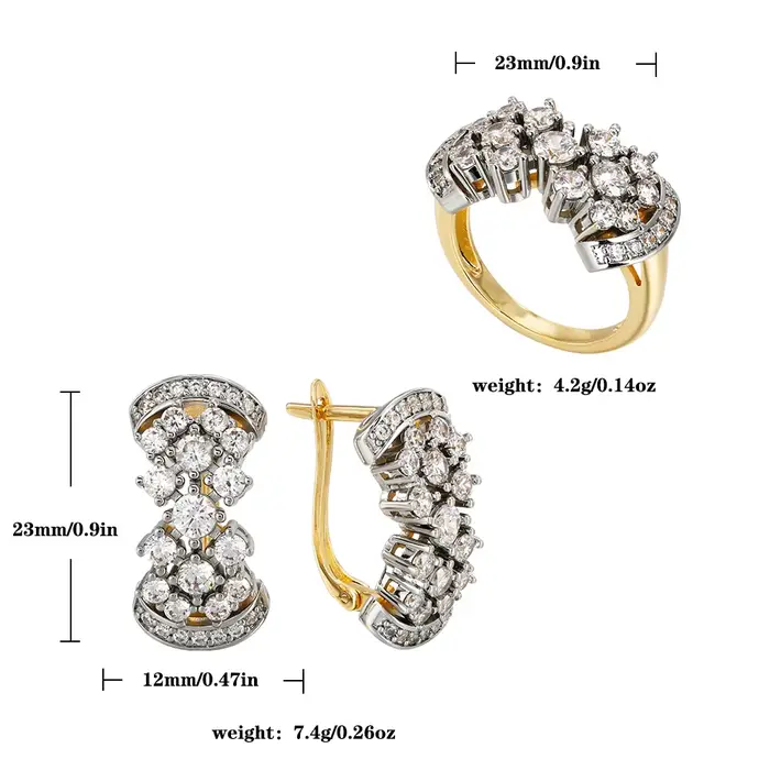 Boucles d'oreilles en zircon incrusté brillant pour femmes