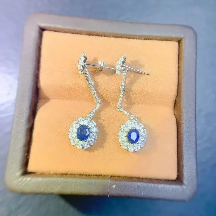 Saphir naturel en argent pur S925, les quatre pierres précieuses du monde, bijoux de haute qualité, 