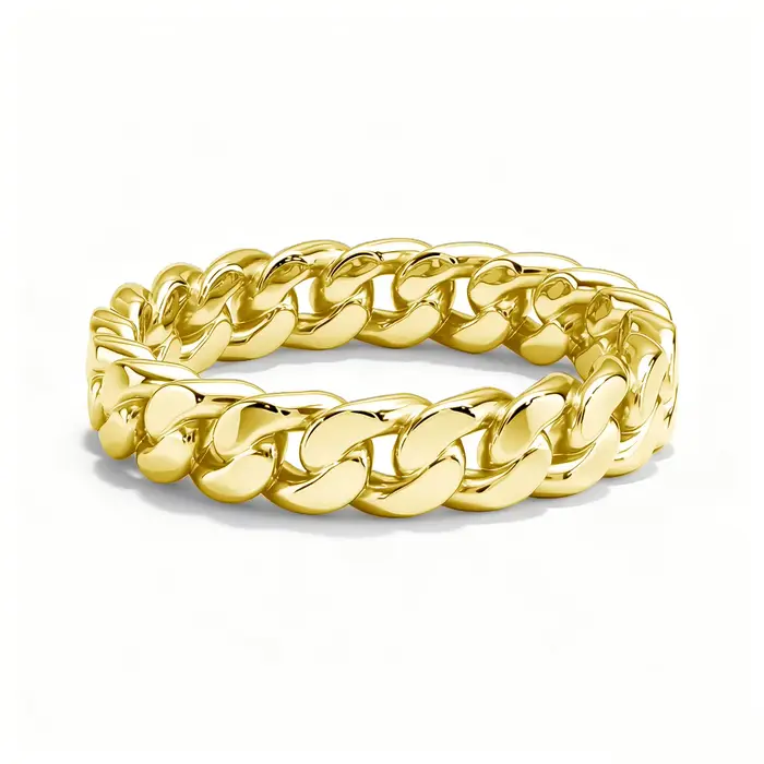 Bague à chaîne épaisse remplie d'or 14K