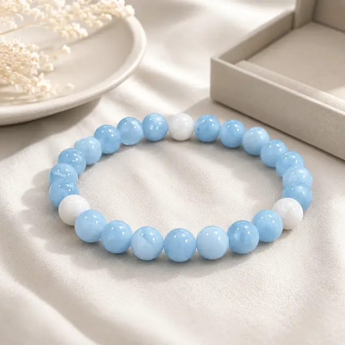 Bracelet de mode pour femme, design perlé fait main de 8 mm – Bijou Chakra pour la paix intérieure e