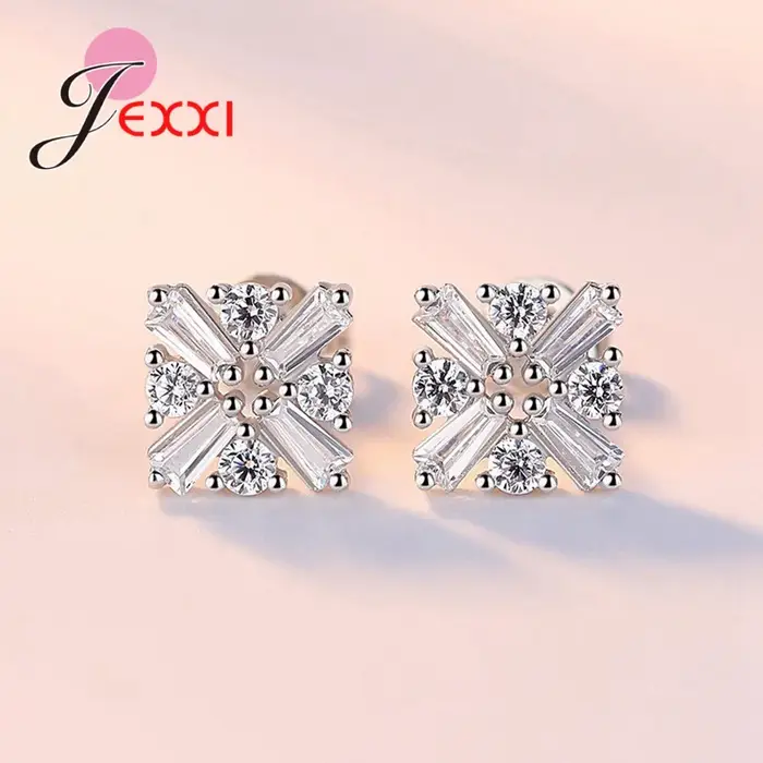 Promotion ventes 1 nouveaux bijoux percés broche boucles d'oreilles cubique Zircon cristal 925 en argent Sterling accessoire de mode