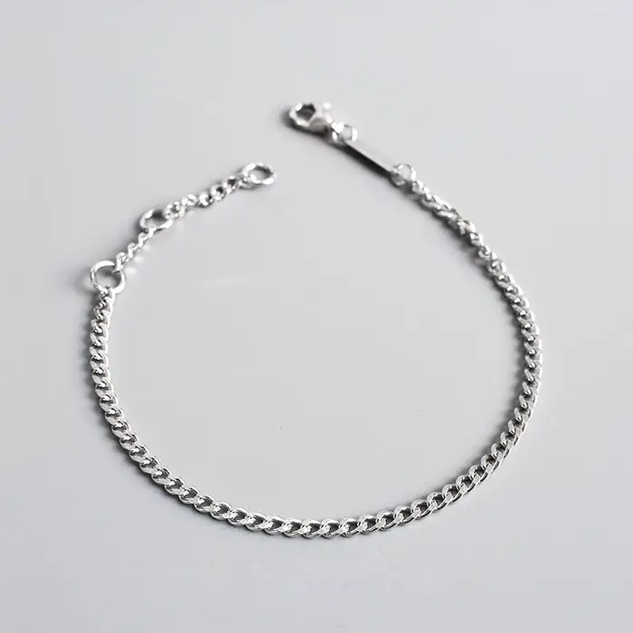 La Monada Bracelets pour femme argent 925 Sterling rétro minimaliste argent 925 bijoux pour femmes B