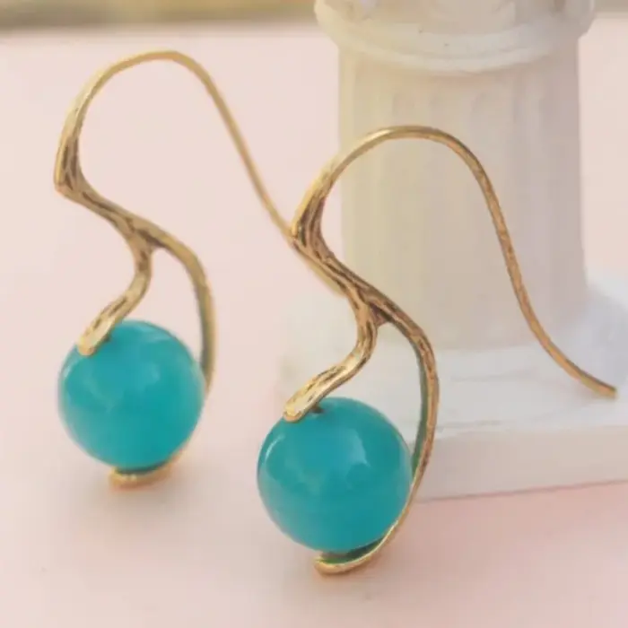 Boucles d'oreilles pendantes irrégulières tendance couleur or pour femmes