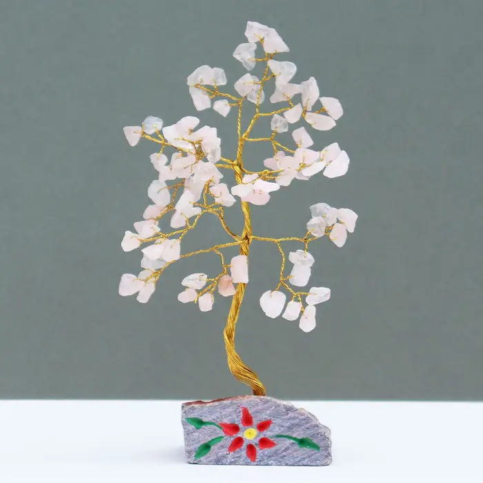Rose Quartz Gemstone Tree - 80 Stones