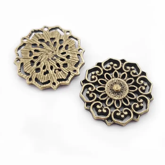 Fleur de vigne en alliage de zinc bronze antique pour femmes, breloques allergiques, bijoux de bricolage, fournitures exécutives, collier, boucles d'oreilles, accessoires