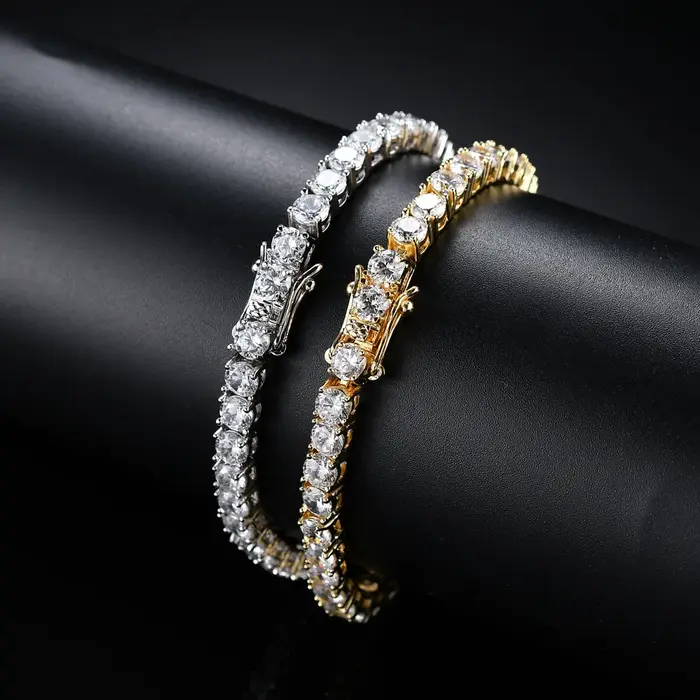 Bracelet de Tennis au Design simplifié, plein de diamants, en acier titane, bijoux unisexe, sensatio