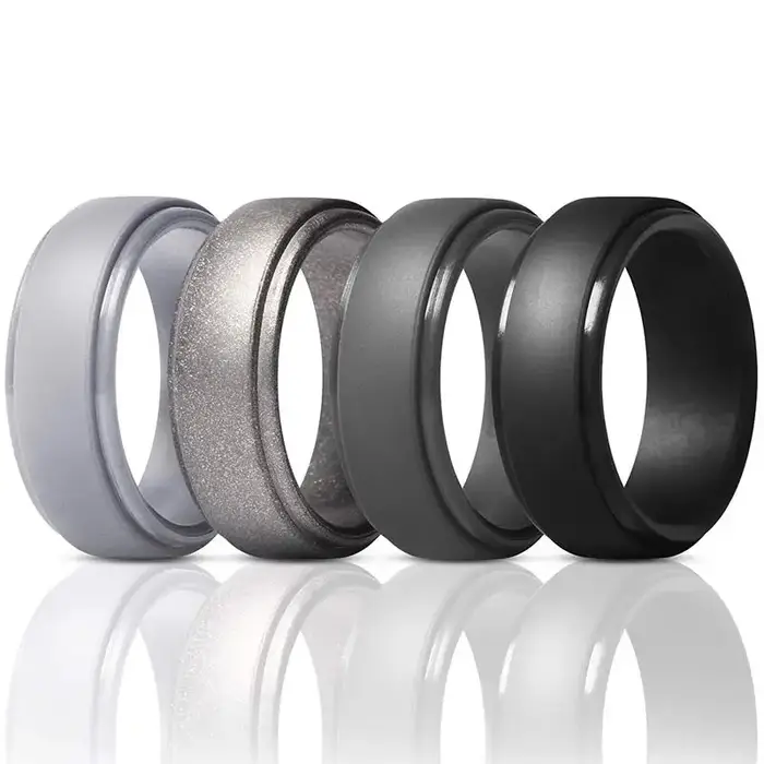Anneau en Silicone KAIGOTOQIGO Ronds Hypoallergéniques Multicolores Mode pour Hommes et Femmes Occasions Spéciales