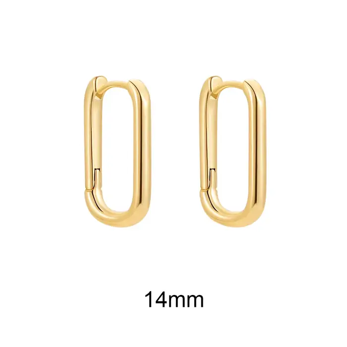 Boucles d'oreilles créoles carrées géométriques en métal couleur or pour femme, petites créoles mini