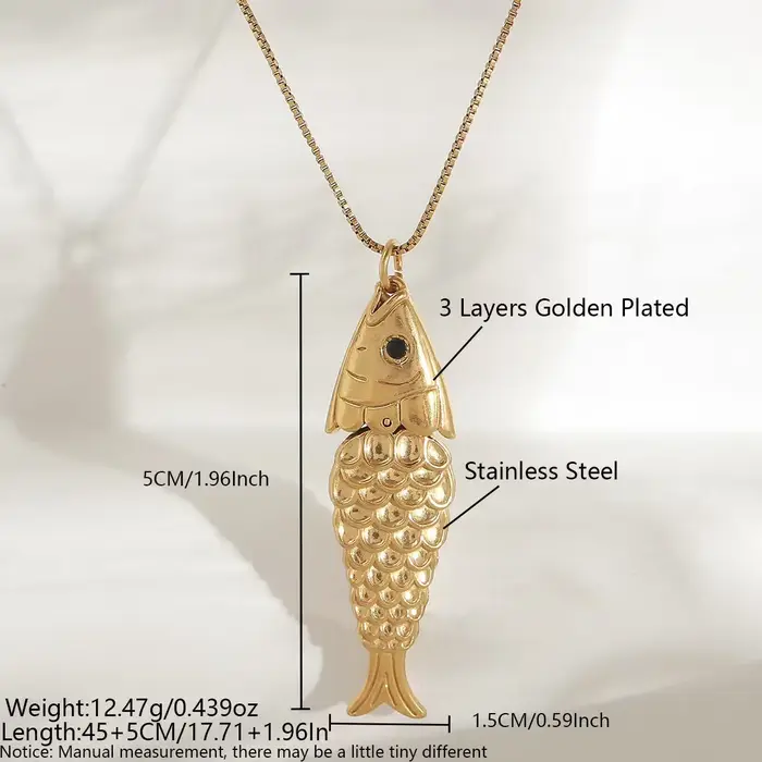 Collier avec pendentif poisson oscillant