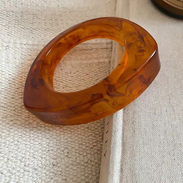 Bracelet rond irrégulier géométrique en résine européenne et américaine pour femmes, Bracelets simpl