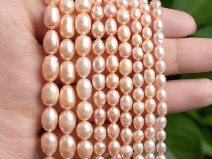 Perle d'eau douce naturelle, lustre naturel, perles rondes irrégulières, amples, Options de taille 4
