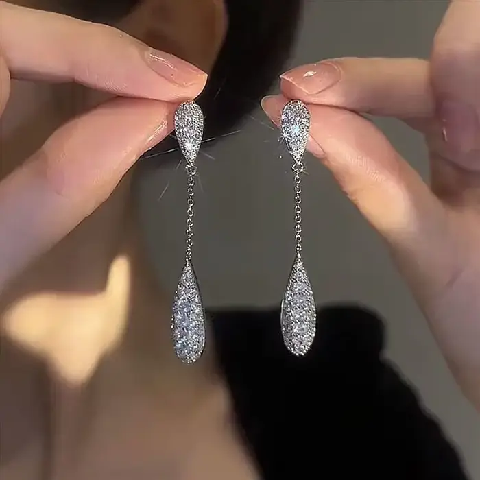 Boucles d'oreilles géométriques de luxe pour femmes, accessoires de bijoux de fête de mariage, magni