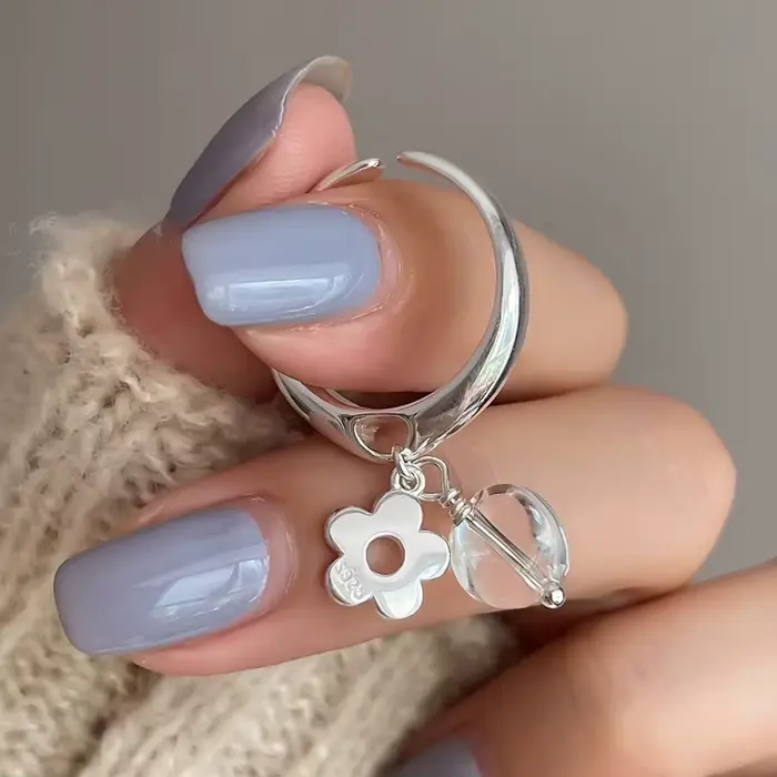XIYANIKE – bagues ouvertes en forme de fleur de cristal pour femmes et filles, accessoires de bijoux du nouvel an, cadeau de fête, Anillos Mujer