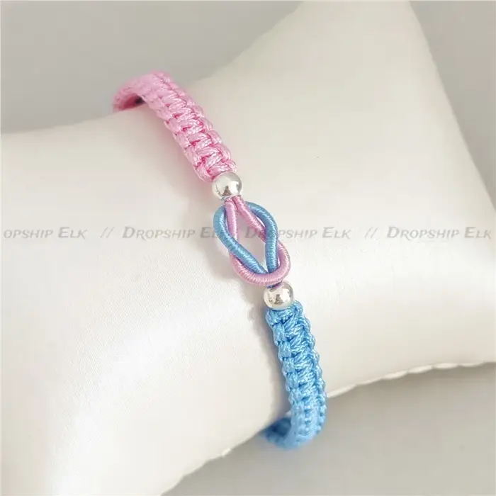 Bracelet tressé en corde à nœud d'amour 'Always Together'